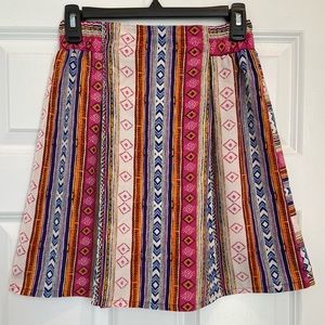 A-Line Multicolored Patterned Skirt